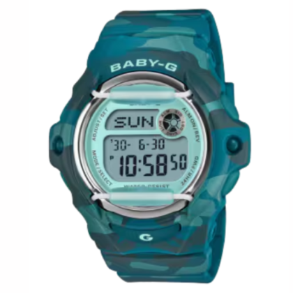 Casio Baby-G BG-169CM-2 Blue-Green Camouflage Resin Band Digital Women Sport Watch